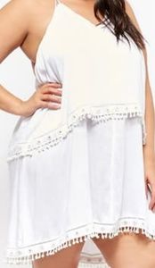 NWT White layered T-back dress